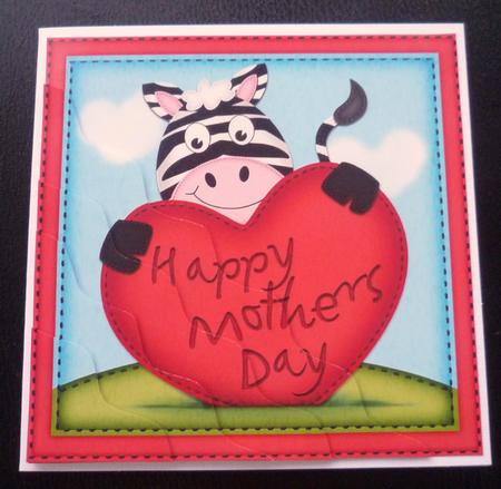 Debra Zebra's Mothers Day Heart Wavy Corner Side Stacker by Charlie Angel