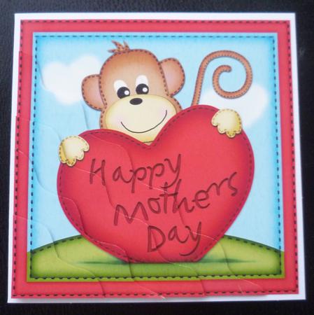 Chunky Monkey's Mothers Day Heart Wavy Corner Side Stacker by Charlie Angel