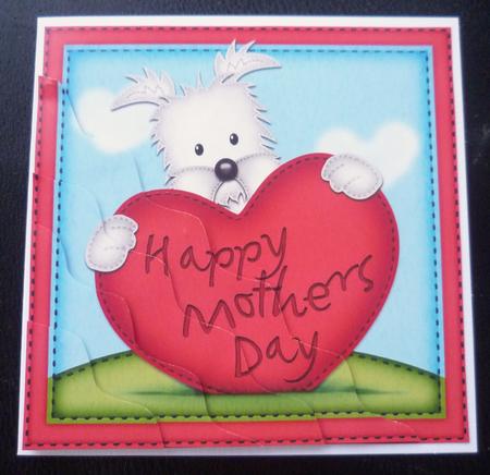 Westie Dog's Mothers Day Heart Wavy Corner Side Stacker by Charlie Angel