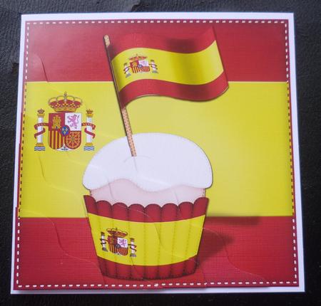 Flying the Flag Spain Cupcake Wavy Corner Side Stacker by Charlie Angel