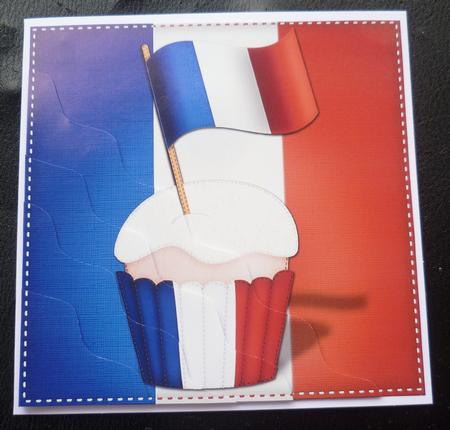 Flying the Flag France Cupcake Wavy Corner Side Stacker by Charlie Angel