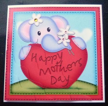 Lola Elephant's Mothers Day Heart Wavy Corner Side Stacker by Charlie Angel