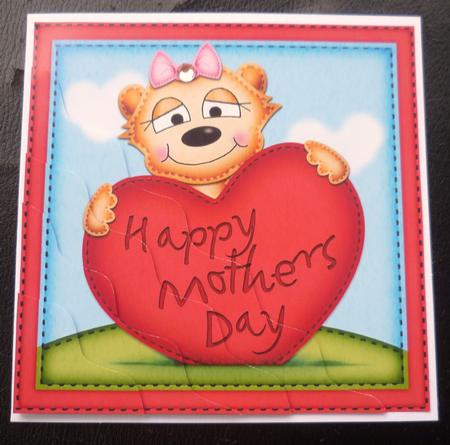 Mia Meerkat's Mothers Day Heart Wavy Corner Side Stacker by Charlie Angel