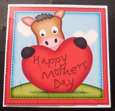 Gi Gi Horse's Mothers Day Heart Wavy Corner Side Stacker by Charlie Angel