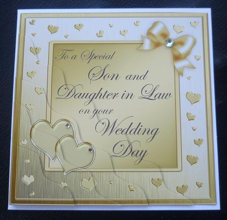 Son N Daughter in Law Wedding Day Wavy Corner Side Stacker by Charlie Angel
