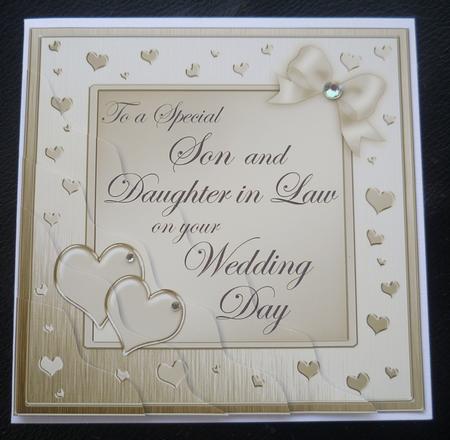Son N Daughter in Law Wedding Day Wavy Corner Side Stacker by Charlie Angel
