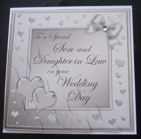 Son N Daughter in Law Wedding Day Wavy Corner Side Stacker by Charlie Angel
