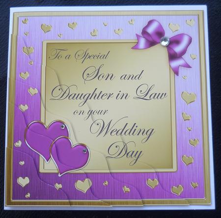 Son N Daughter in Law Wedding Day Wavy Corner Side Stacker by Charlie Angel