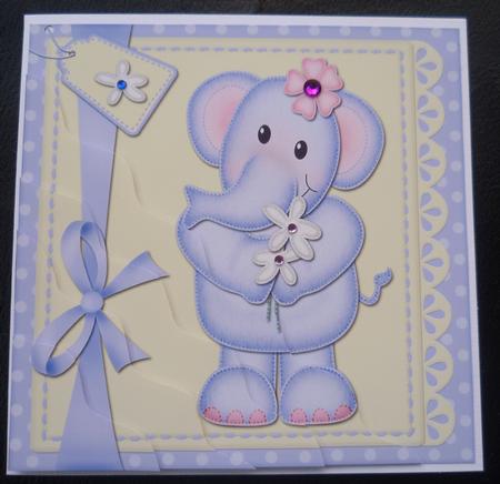 Lola Elephant's Flowers Wavy Corner Side Stacker Topper by Charlie Angel