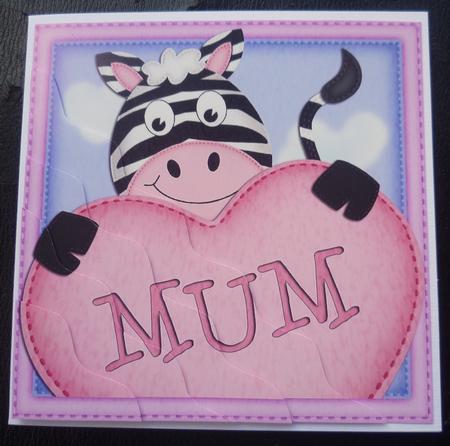 Debra Zebra's Heart for Mum Wavy Corner Side Stacker by Charlie Angel