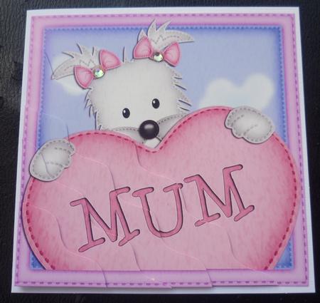 Jess Westie's Heart for Mum Wavy Corner Side Stacker by Charlie Angel