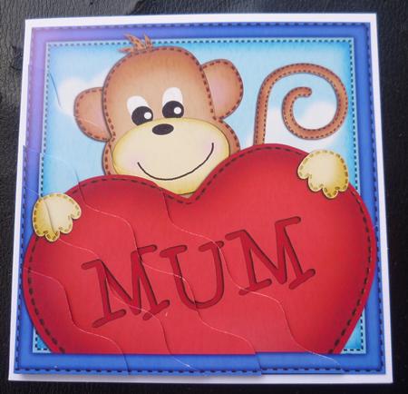 Chunky Monkey's Heart for Mum Wavy Corner Side Stacker by Charlie Angel