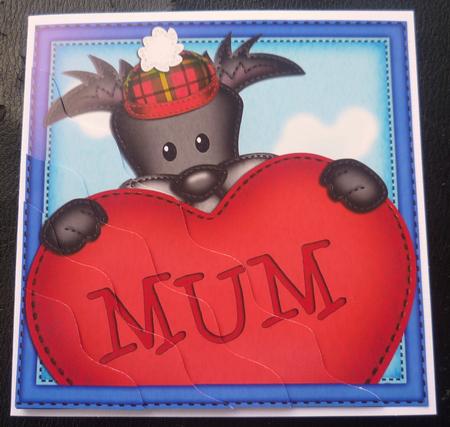 Hamish Dog's Heart for Mum Wavy Corner Side Stacker by Charlie Angel