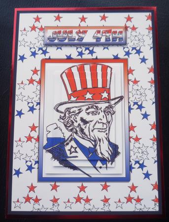Uncle Sam 4th July Quick Card Front with Pyramage by Charlie Angel