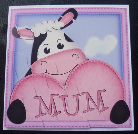 Milly Moo Cow's Heart for Mum Wavy Corner Side Stacker by Charlie Angel