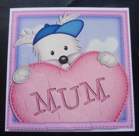 Jock Westie's Heart for Mum Wavy Corner Side Stacker by Charlie Angel