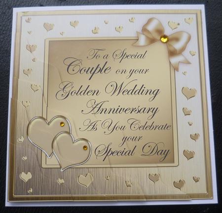 Golden Wedding Anniversary Wavy Corner Side Stacker Topper by Charlie Angel