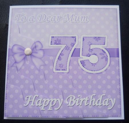 75th Birthday Mum Felties Wavy Corner Side Stacker Topper by Charlie Angel