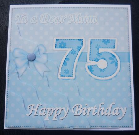 75th Birthday Mum Felties Wavy Corner Side Stacker Topper by Charlie Angel