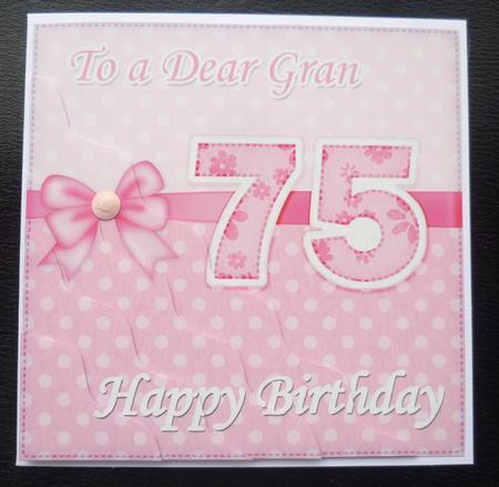 75th Birthday Gran Felties Wavy Corner Side Stacker by Charlie Angel
