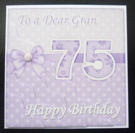 75th Birthday Gran Felties Wavy Corner Side Stacker by Charlie Angel