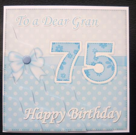 75th Birthday Gran Felties Wavy Corner Side Stacker by Charlie Angel