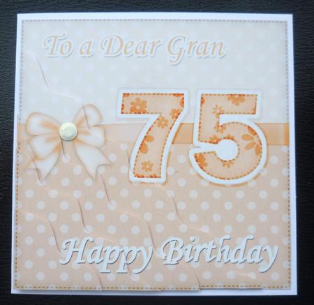 75th Birthday Gran Felties Wavy Corner Side Stacker by Charlie Angel