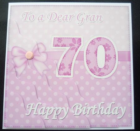 70th Birthday Gran Felties Wavy Corner Side Stacker by Charlie Angel