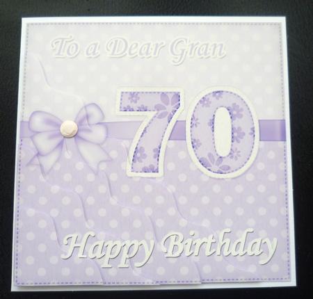 70th Birthday Gran Felties Wavy Corner Side Stacker by Charlie Angel