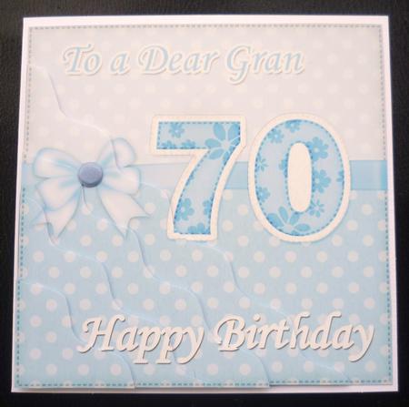 70th Birthday Gran Felties Wavy Corner Side Stacker by Charlie Angel