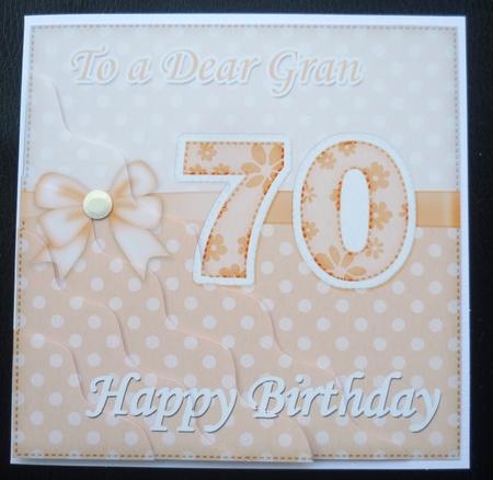 70th Birthday Gran Felties Wavy Corner Side Stacker by Charlie Angel