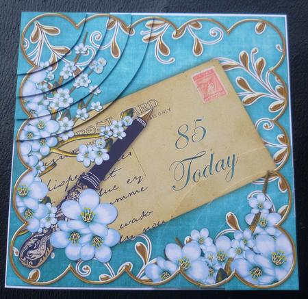 Blue Blossom 85 Today 6in Duo Corner Stacker by Charlie Angel