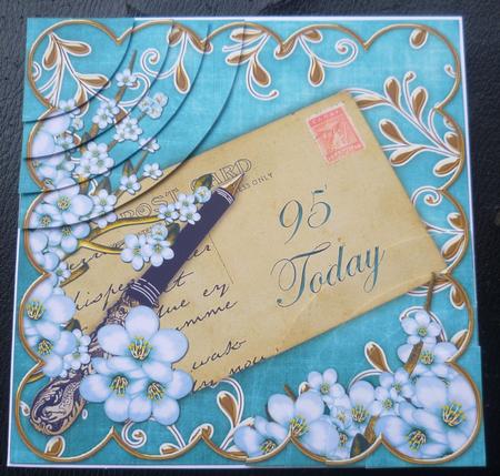Blue Blossom 95 Today 6in Duo Corner Stacker by Charlie Angel