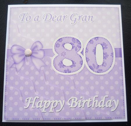 80th Birthday Gran Felties Wavy Corner Side Stacker by Charlie Angel