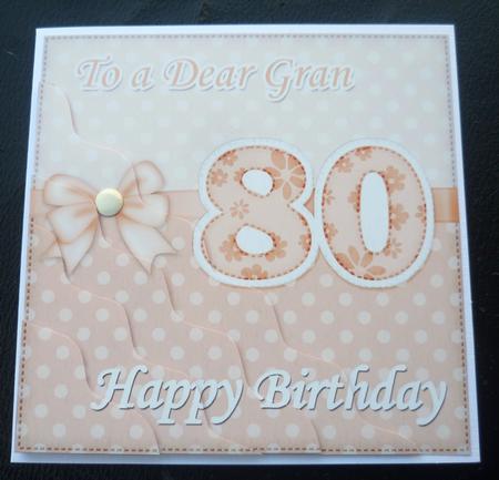 80th Birthday Gran Felties Wavy Corner Side Stacker by Charlie Angel