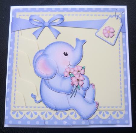 Lil Elephant's Flowers Wavy Corner Side Stacker Topper by Charlie Angel