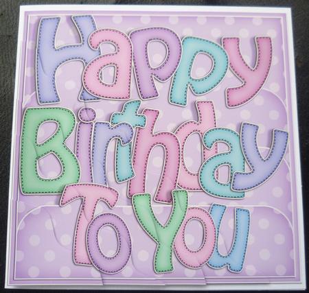 Happy Birthday Wavy Corner Side Stacker Topper by Charlie Angel
