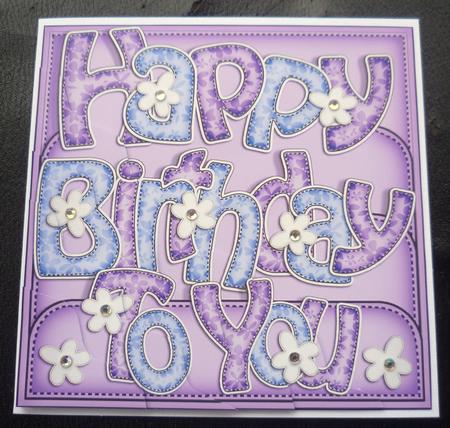 Happy Birthday Flowers Wavy Corner Side Stacker Topper by Charlie Angel