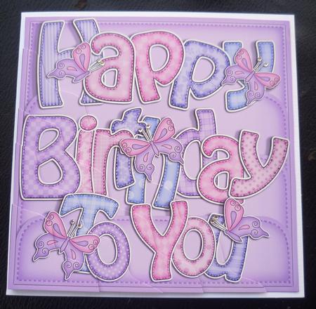 Happy Birthday Butterflies Wavy Corner Side Stacker Topper by Charlie Angel