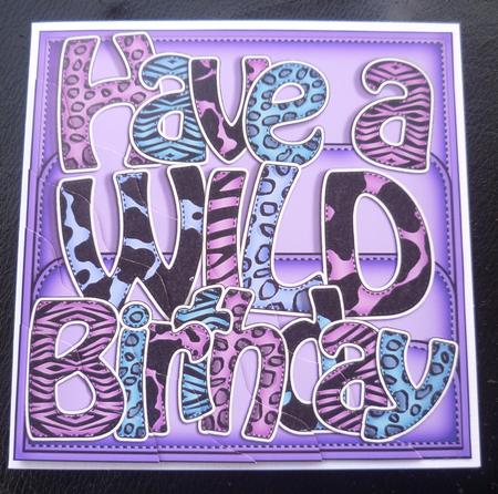 Wild Birthday Wavy Corner Side Stacker Topper by Charlie Angel