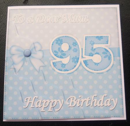 95th Birthday Mum Felties Wavy Corner Side Stacker Topper by Charlie Angel