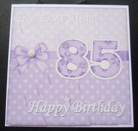 85th Birthday Mum Felties Wavy Corner Side Stacker Topper by Charlie Angel