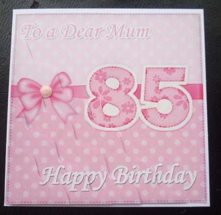 85th Birthday Mum Felties Wavy Corner Side Stacker Topper by Charlie Angel
