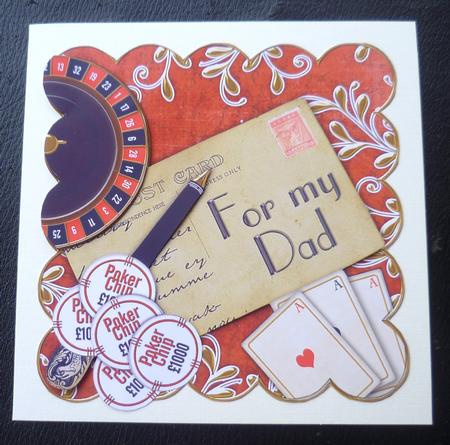 Roulette Red for My Dad Scallop Postcard Step by Step by Charlie Angel