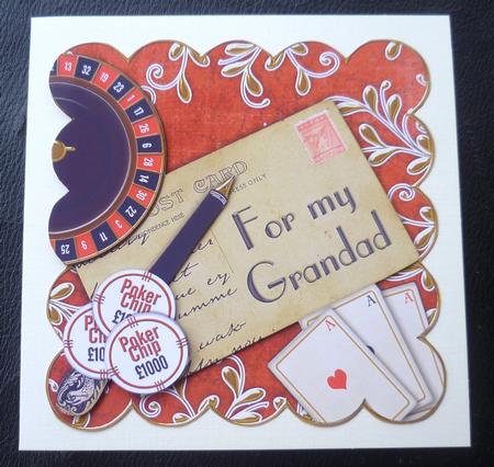 Roulette Red for My Grandad Scallop Postcard Step by Step by Charlie Angel