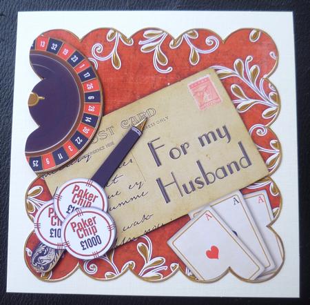 Roulette Red for My Husband Scallop Postcard Step by Step by Charlie Angel