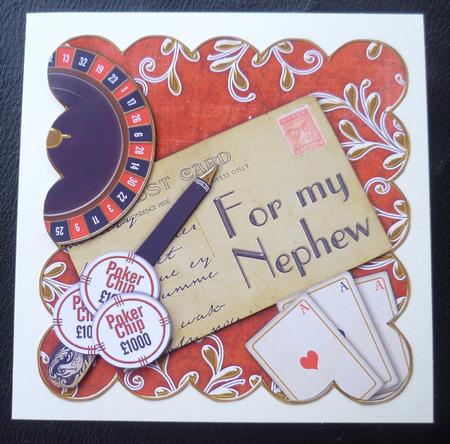 Roulette Red for My Nephew Scallop Postcard Step by Step by Charlie Angel