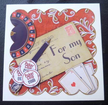 Roulette Red for My Son Scallop Postcard Step by Step by Charlie Angel