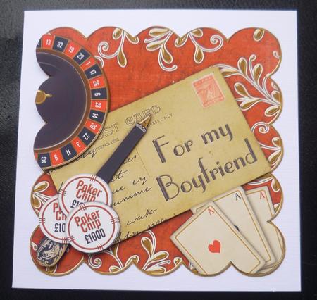 Roulette Red for My Boyfriend Scallop Postcard Step by Step by Charlie Angel
