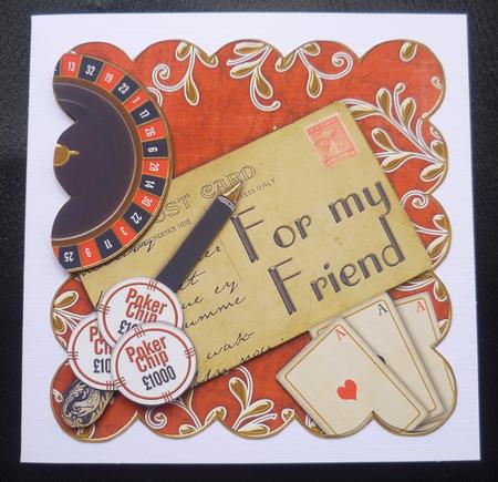Roulette Red for My Friend Scallop Postcard Step by Step by Charlie Angel